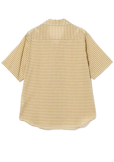 camicia airy h/s uomo mostarda AURALEE | A26SS02GCMUSTARD GINGHAM CHECK